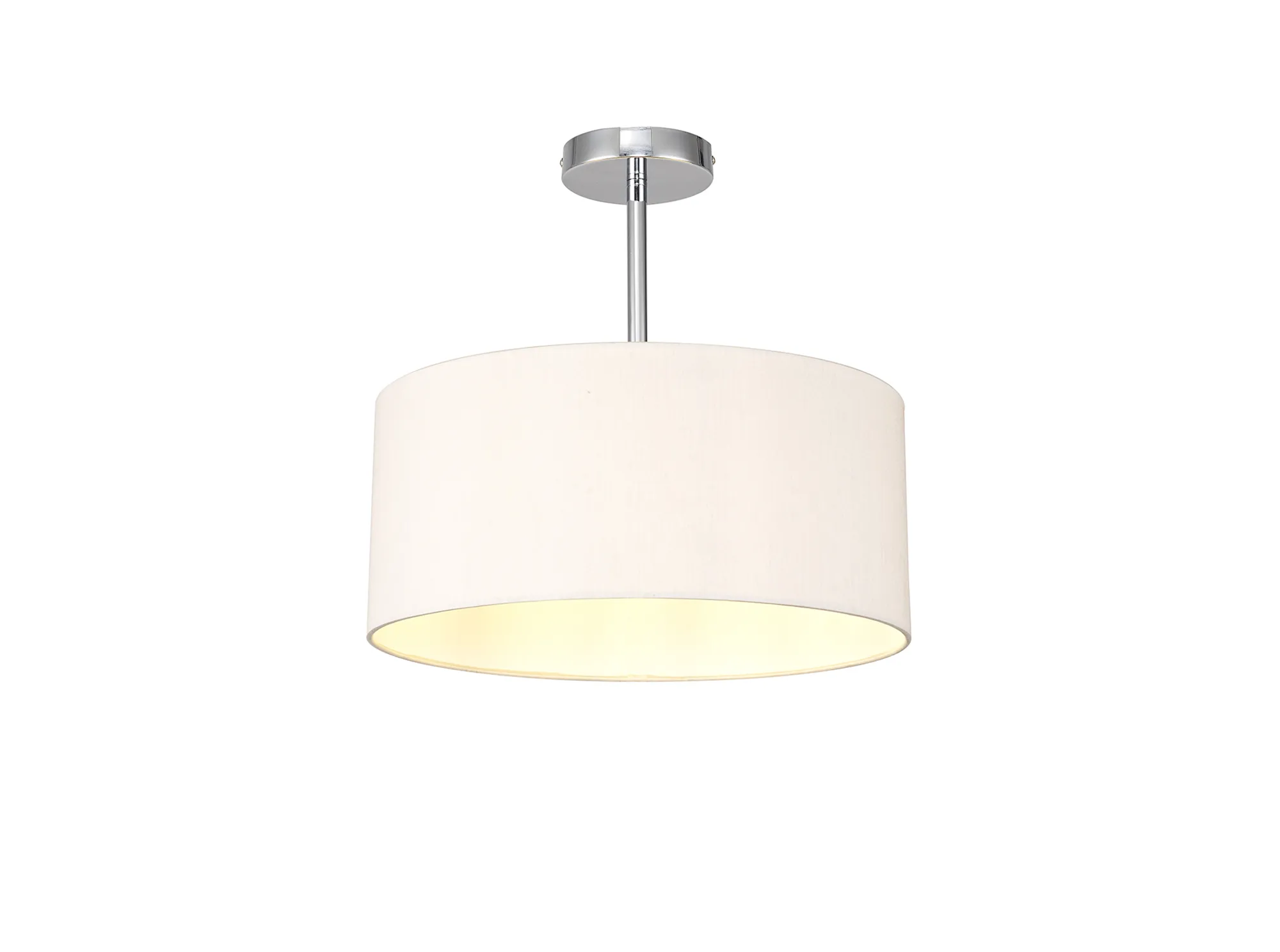 Baymont 40cm Semi Flush 1 Light Polished Chrome, Nude Beige/Moonlight